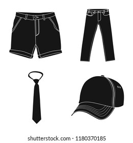 Vector design of man and clothing symbol. Set of man and wear stock symbol for web.