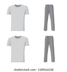 Vector design of man and clothing symbol. Collection of man and wear stock vector illustration.