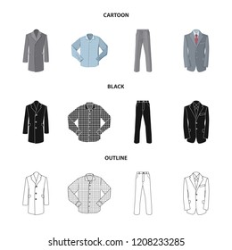 Vector design of man and clothing symbol. Set of man and wear stock symbol for web.