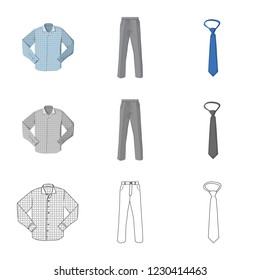 Vector design of man and clothing symbol. Set of man and wear stock symbol for web.