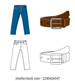 Vector design of man and clothing symbol. Set of man and wear vector icon for stock.