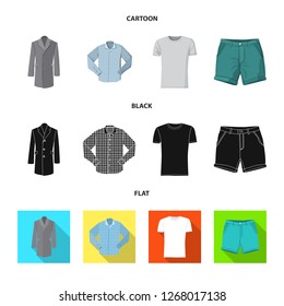 Vector design of man and clothing symbol. Collection of man and wear vector icon for stock.