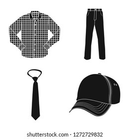 Vector design of man and clothing symbol. Collection of man and wear stock vector illustration.