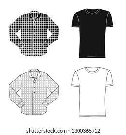 Vector design of man and clothing symbol. Collection of man and wear stock symbol for web.