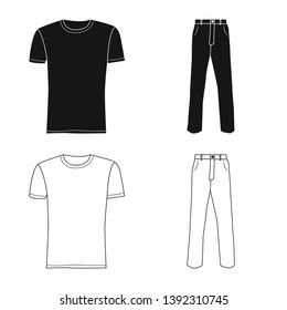 Vector design of man and clothing symbol. Set of man and wear stock symbol for web.