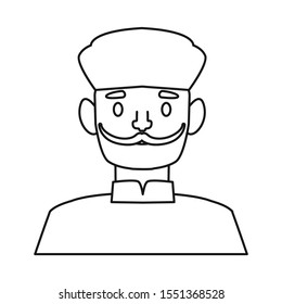 Vector design of man and confectioner sign. Graphic of man and hat vector icon for stock.