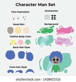 Vector Design of man creation Character set for build your own avatar