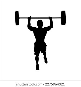  vector design of a man exercising lifting a barbell