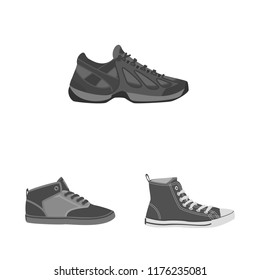 Vector design of man and foot icon. Set of man and wear stock vector illustration.