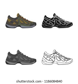 Vector design of man and foot icon. Set of man and wear stock vector illustration.