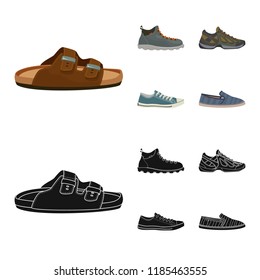 Vector design of man and foot logo. Collection of man and wear stock vector illustration.