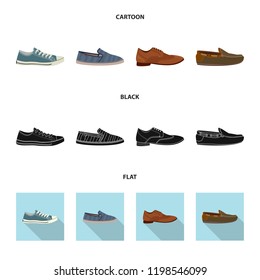 Vector design of man and foot logo. Set of man and wear stock symbol for web.