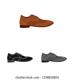 Vector design of man and foot logo. Set of man and wear vector icon for stock.