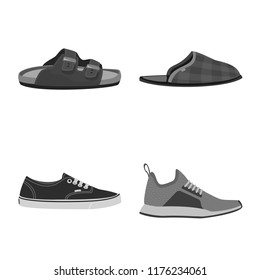 Vector design of man and foot sign. Set of man and wear vector icon for stock.
