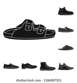 Vector design of man and foot sign. Set of man and wear vector icon for stock.