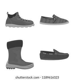 Vector design of man and foot sign. Collection of man and wear vector icon for stock.