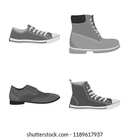 Vector design of man and foot sign. Set of man and wear stock symbol for web.