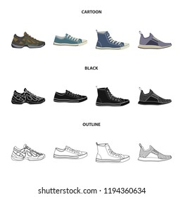 Vector design of man and foot sign. Collection of man and wear stock symbol for web.