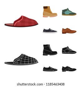 Vector design of man and foot symbol. Set of man and wear stock symbol for web.