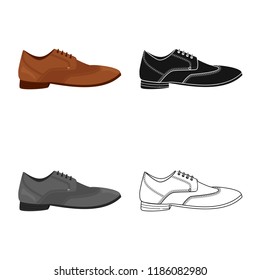 Vector design of man and foot symbol. Collection of man and wear stock vector illustration.
