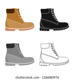 Vector design of man and foot symbol. Collection of man and wear vector icon for stock.