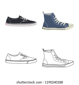 Vector design of man and foot symbol. Collection of man and wear vector icon for stock.