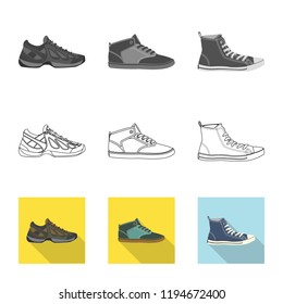 Vector design of man and foot symbol. Set of man and wear stock symbol for web.