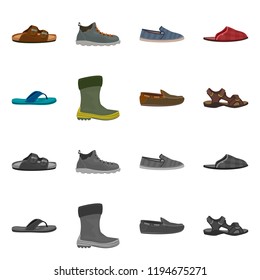Vector design of man and foot symbol. Collection of man and wear vector icon for stock.
