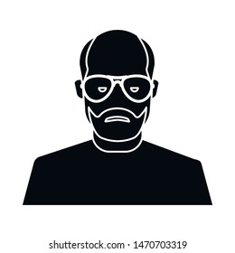 Vector design of man and glasses logo. Set of man and old stock symbol for web.