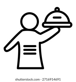 Vector Design Man Serving Food Icon Style