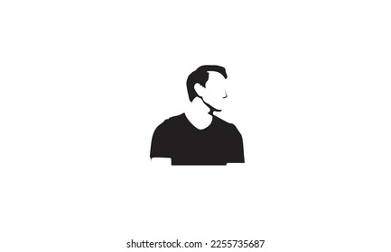 vector design of a man silhouette facing sideways, man silhouette