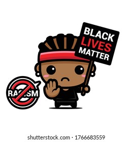 vector design of a man with a stop racism symbol