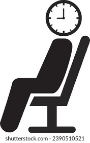 vector design of man waiting while sitting on a chair. vector illustration