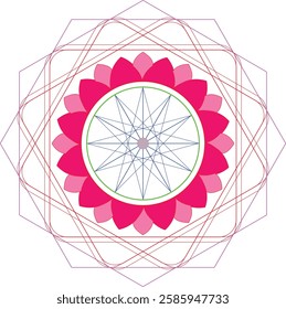 Vector design mandala flower seamless