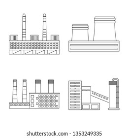 Vector design of manufacturing and company icon. Collection of manufacturing and structure vector icon for stock.