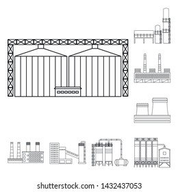 Vector design of manufacturing and company icon. Collection of manufacturing and structure stock vector illustration.