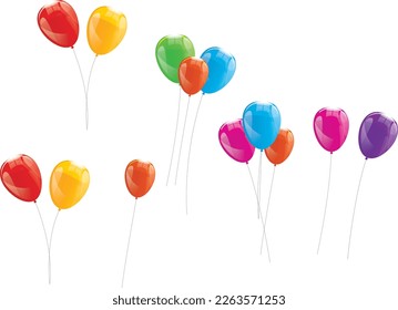 
Vector design of many colorful balloons