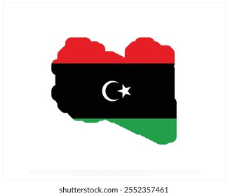 Vector design of map of LIBYA on a white background, Editable Vector illustration of LIBYA map, National Day design, vector design of Libya map Flag, National day of Libya