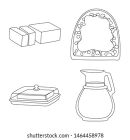 Vector design of margarine and cholesterol logo. Set of margarine and ingredient vector icon for stock.