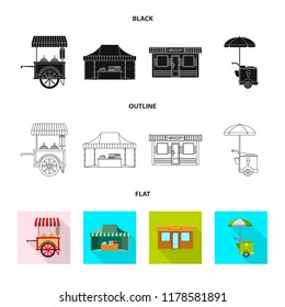 Vector design of market and exterior icon. Set of market and food vector icon for stock.