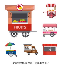 Vector design of market and exterior icon. Set of market and food stock vector illustration.