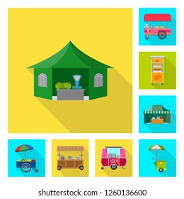 Vector design of market and exterior icon. Set of market and food vector icon for stock.