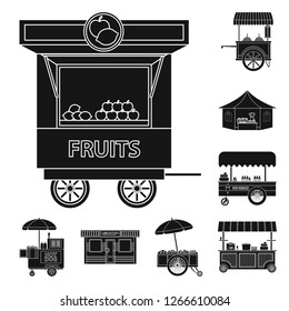 Vector design of market and exterior icon. Set of market and food stock vector illustration.