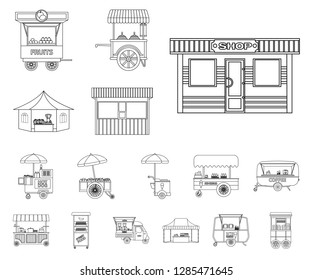 Vector design of market and exterior icon. Set of market and food vector icon for stock.