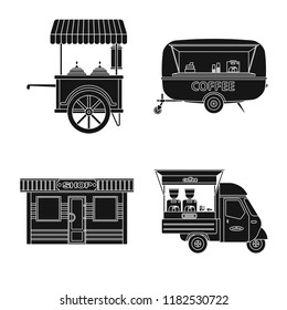Vector design of market and exterior logo. Collection of market and food stock symbol for web.