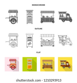 Vector design of market and exterior logo. Set of market and food stock symbol for web.