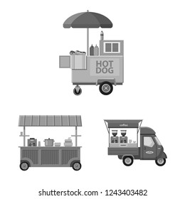 Vector design of market and exterior symbol. Collection of market and food stock symbol for web.