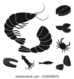 Vector design of market and marine  sign. Set of market and sea stock symbol for web.