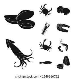 Vector design of market and marine  symbol. Collection of market and sea stock vector illustration.