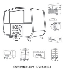 Vector design of market and small symbol. Collection of market and food vector icon for stock.